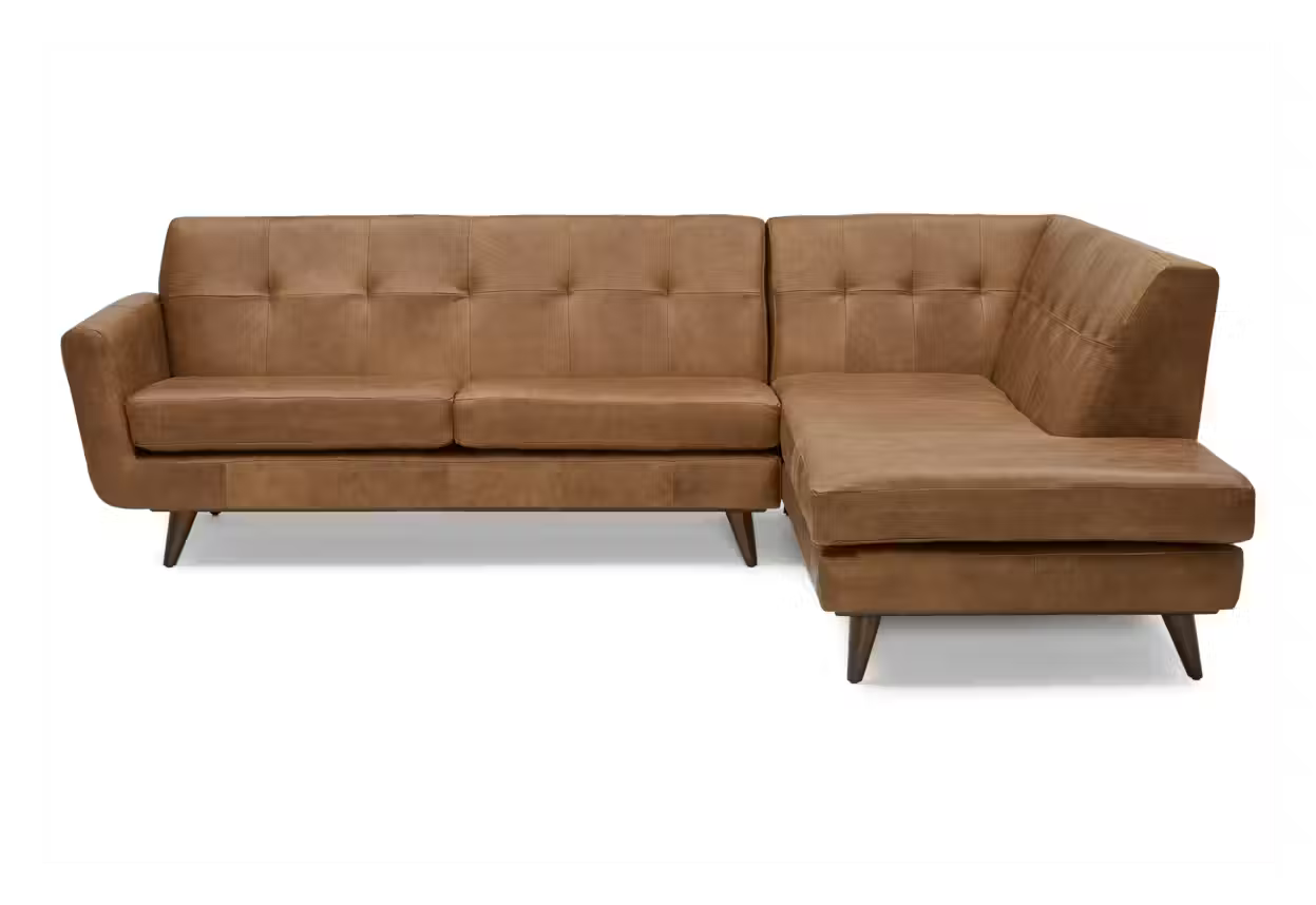 Hughes Leather Sectional with Bumper