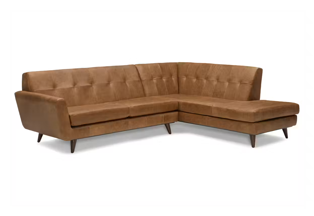 Hughes Leather Sectional with Bumper