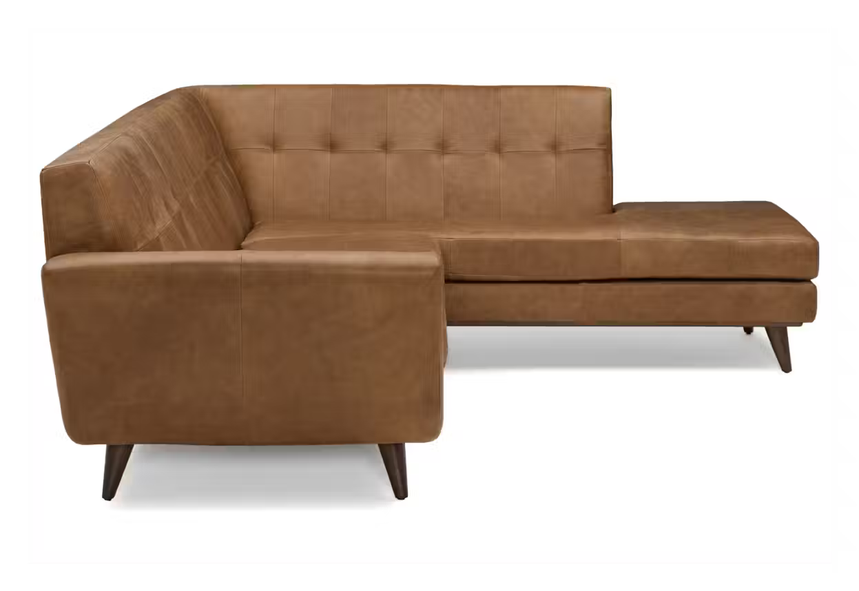 Hughes Leather Sectional with Bumper