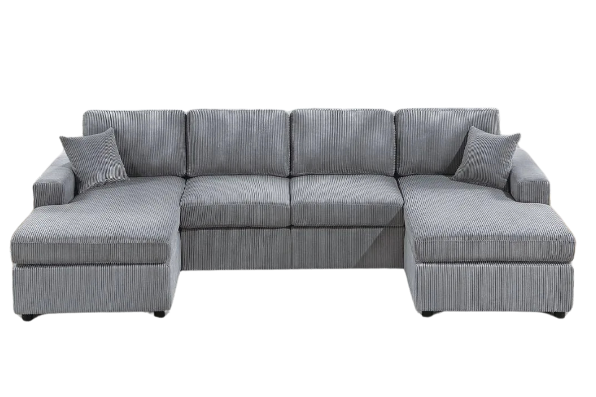 Corduroy Double Chaise Sectional Sofa