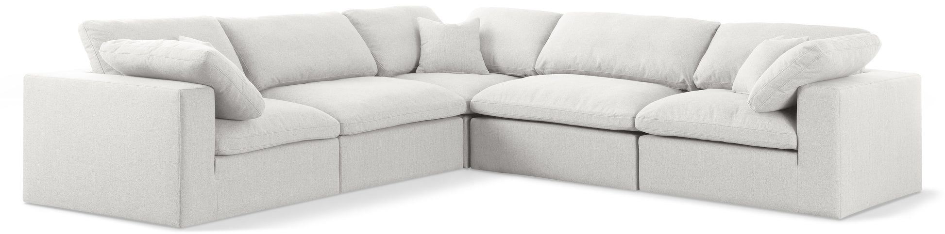Meridian Serene Linen Cloud 5 pc sectional