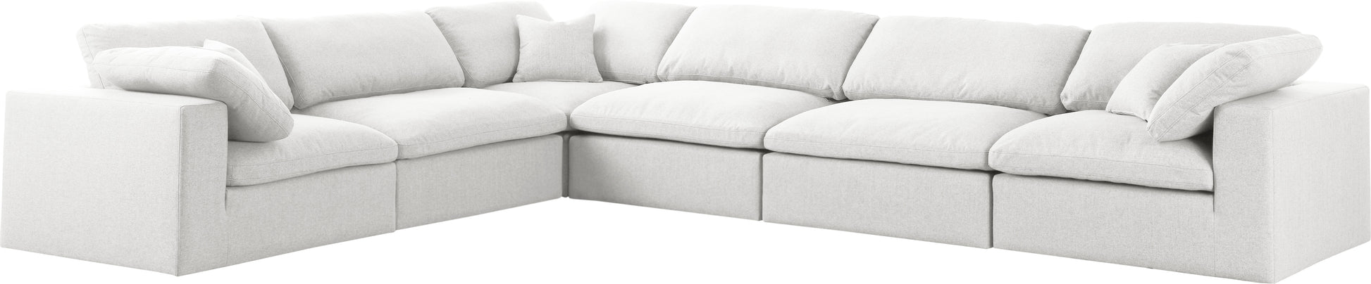 Meridian Serene Linen Cloud 6 pc sectional