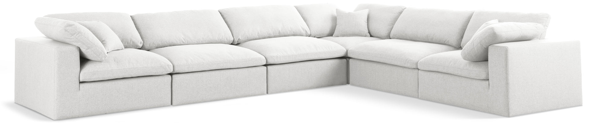 Meridian Serene Linen Cloud 6 pc sectional