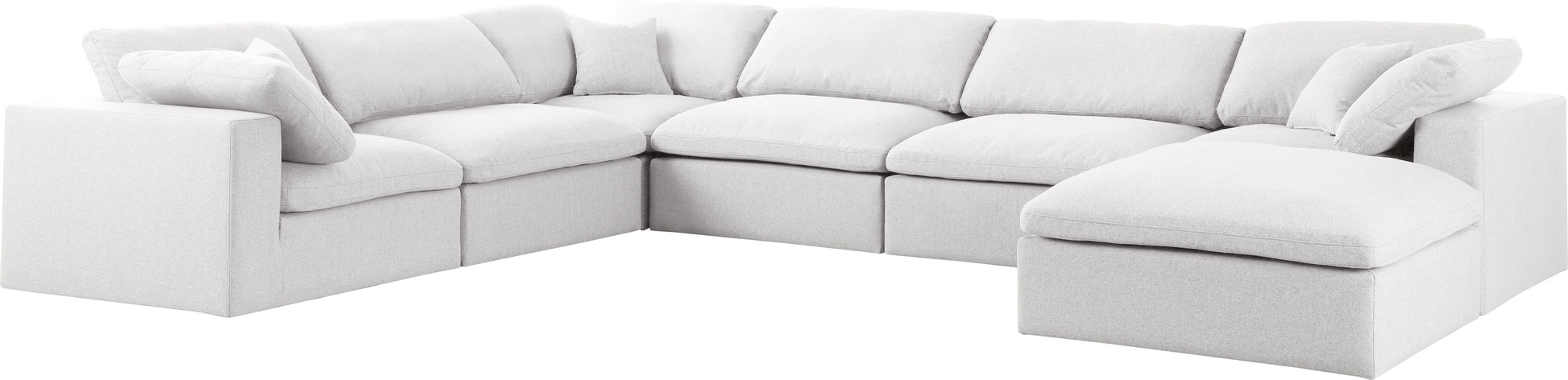 Meridian Serene Linen Cloud 7 Piece Sectional
