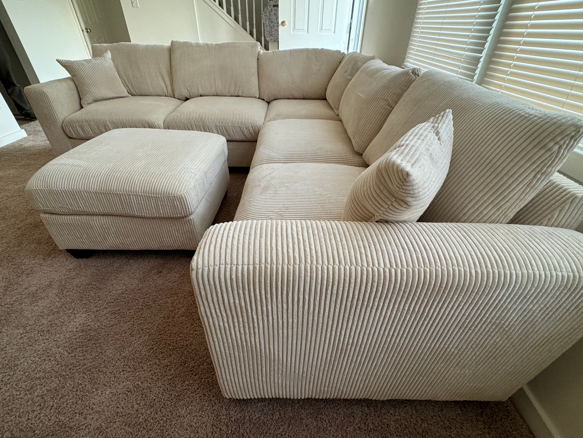 Corduroy Corner Sectional W Ottoman