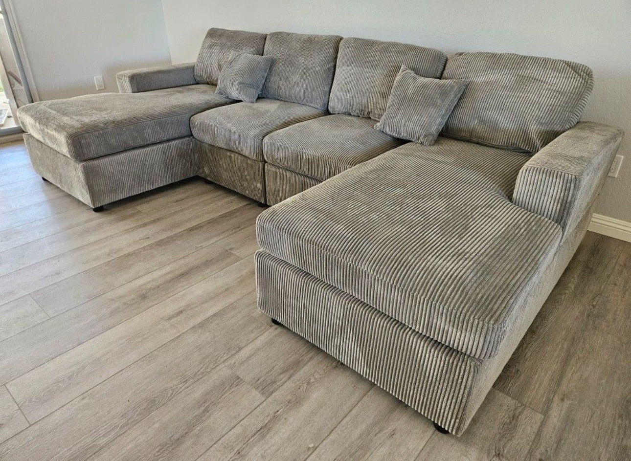 Corduroy Double Chaise Sectional Sofa
