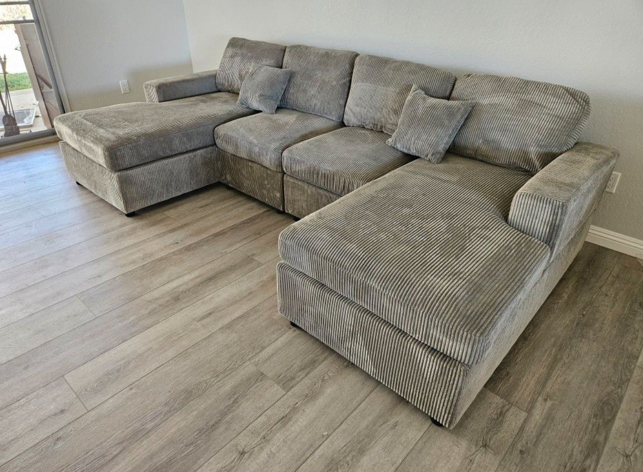 Corduroy Double Chaise Sectional Sofa