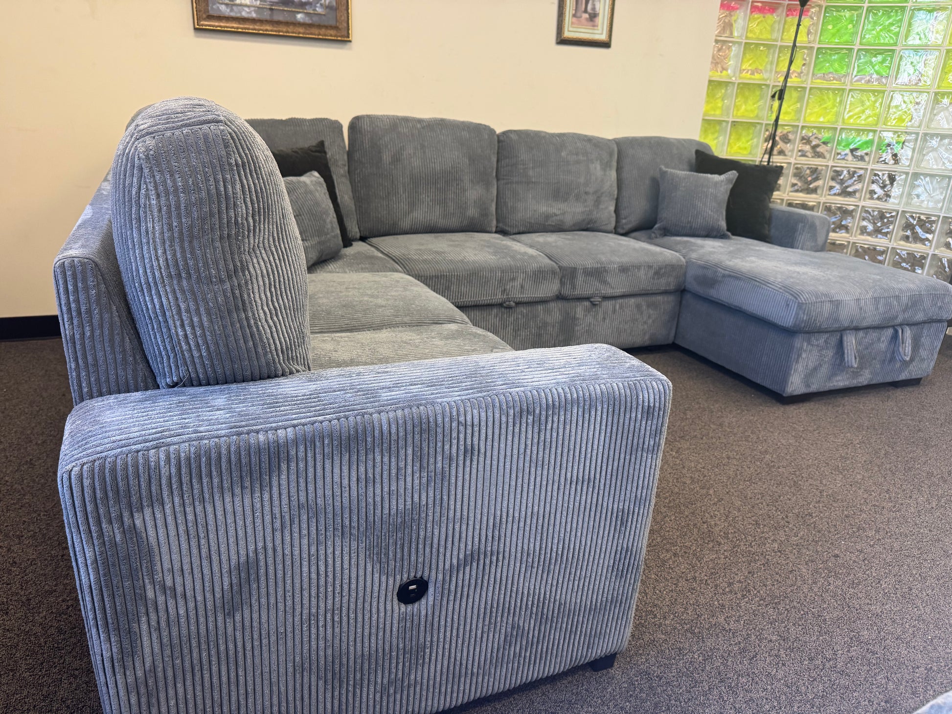 Corduroy 4-Piece Convertible Sectional