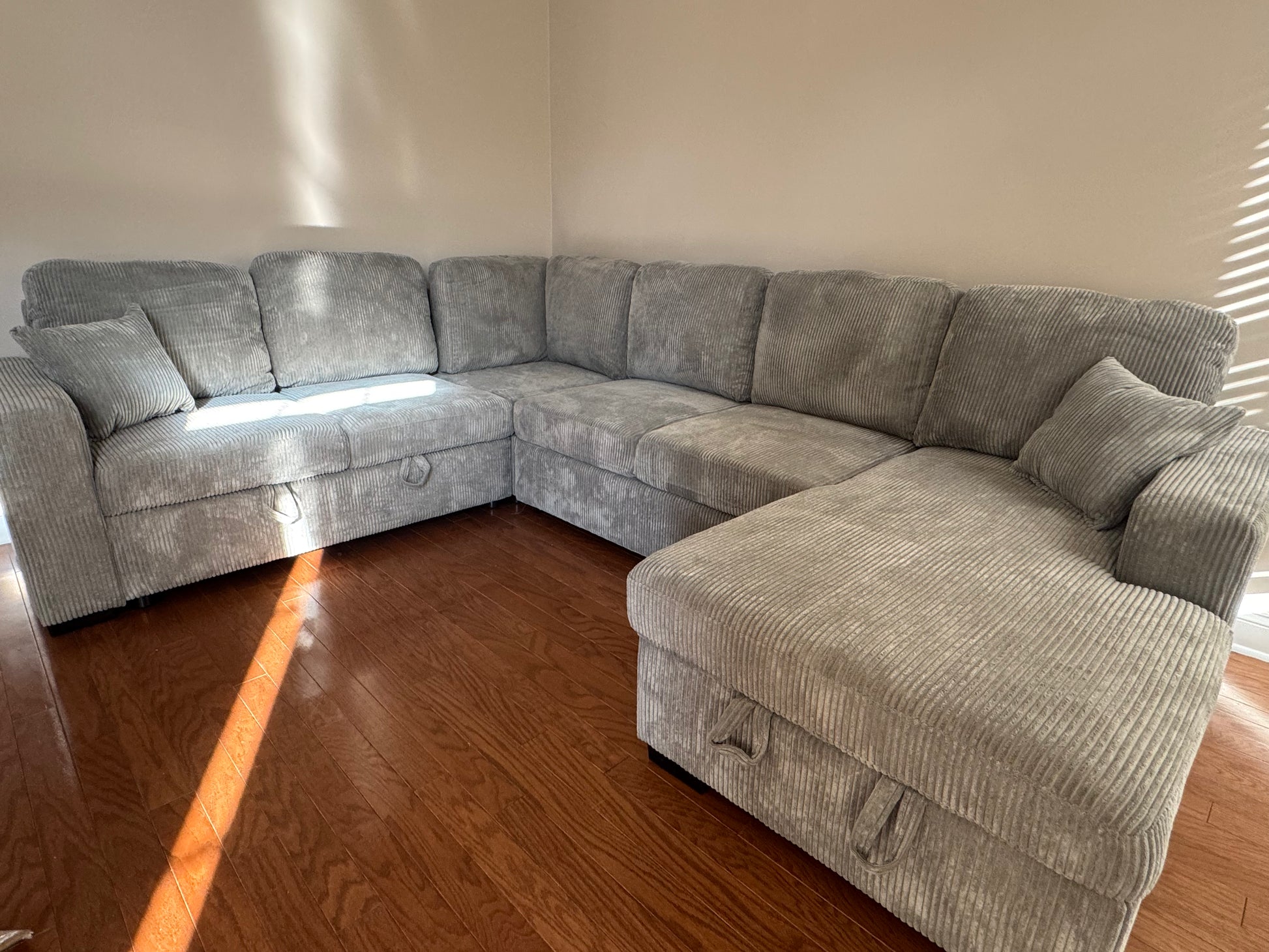 Corduroy 4-Piece Convertible Sectional