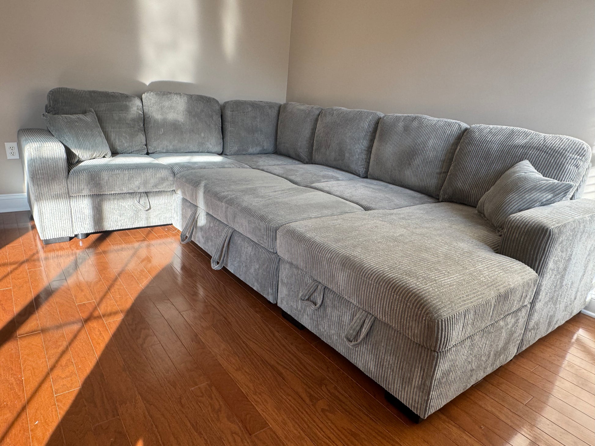 Corduroy 4-Piece Convertible Sectional