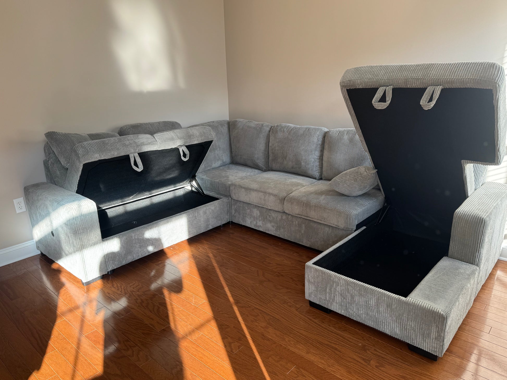 Corduroy 4-Piece Convertible Sectional