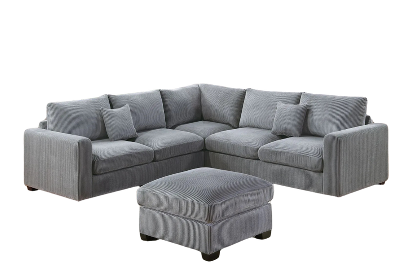 Corduroy Corner Sectional W Ottoman