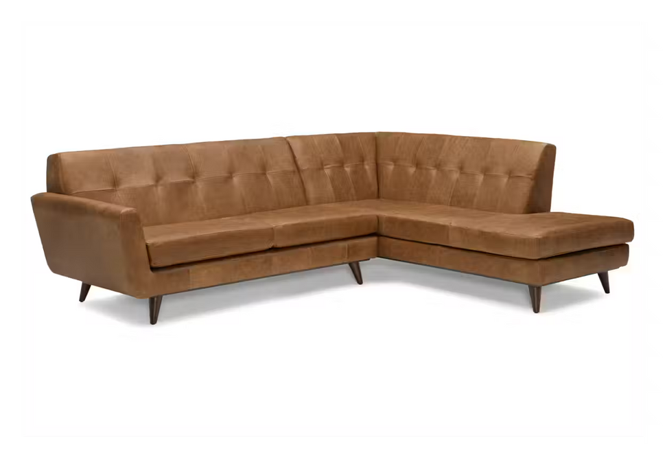 Hughes Leather Sectional with Bumper