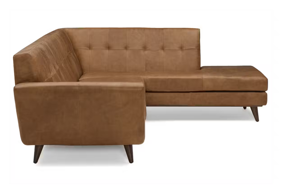 Hughes Leather Sectional with Bumper