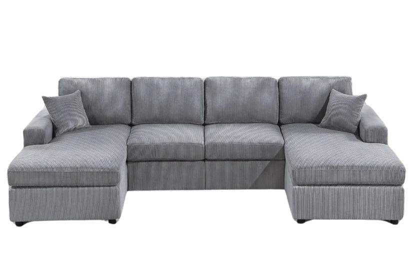 Corduroy Double Chaise Sectional Sofa