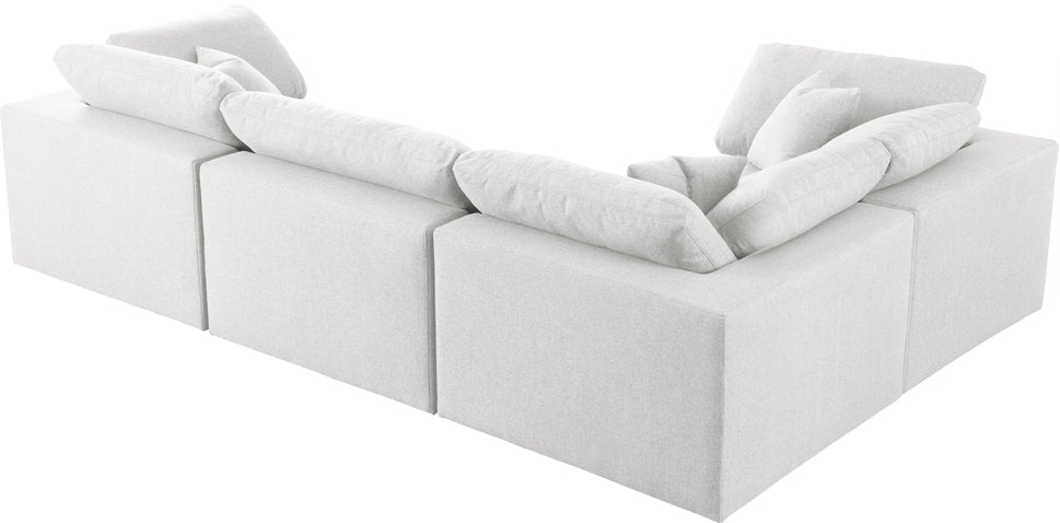 Meridian Serene Linen Cloud 4 pc sectional