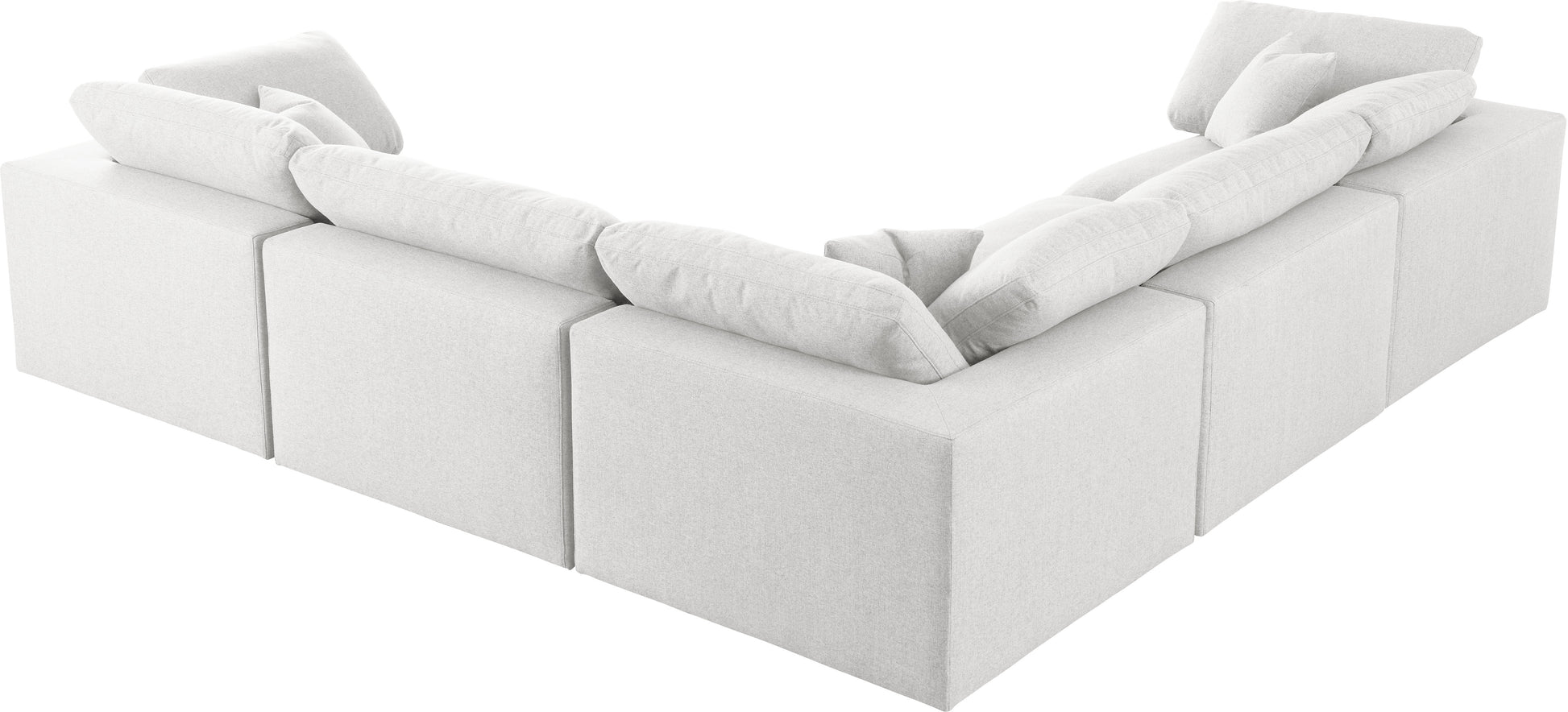 Meridian Serene Linen Cloud 5 pc sectional