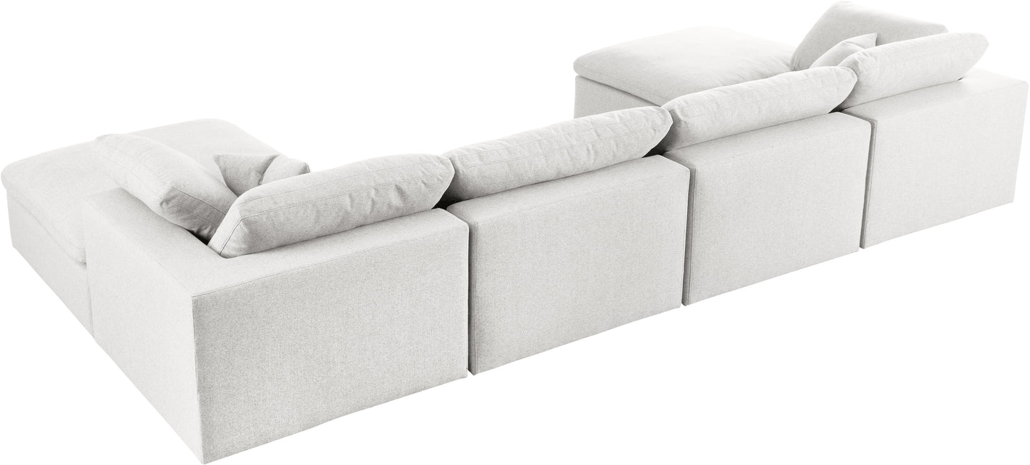 Meridian Serene Linen Cloud 6 pc double chaise