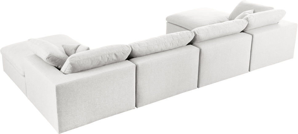 Meridian Serene Linen Cloud 6 pc double chaise