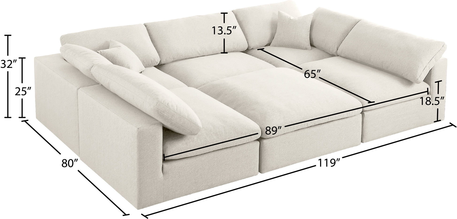 Meridian Serene Linen Cloud 6 pc bed