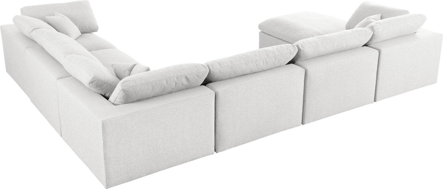 Meridian Serene Linen Cloud 7 Piece Sectional
