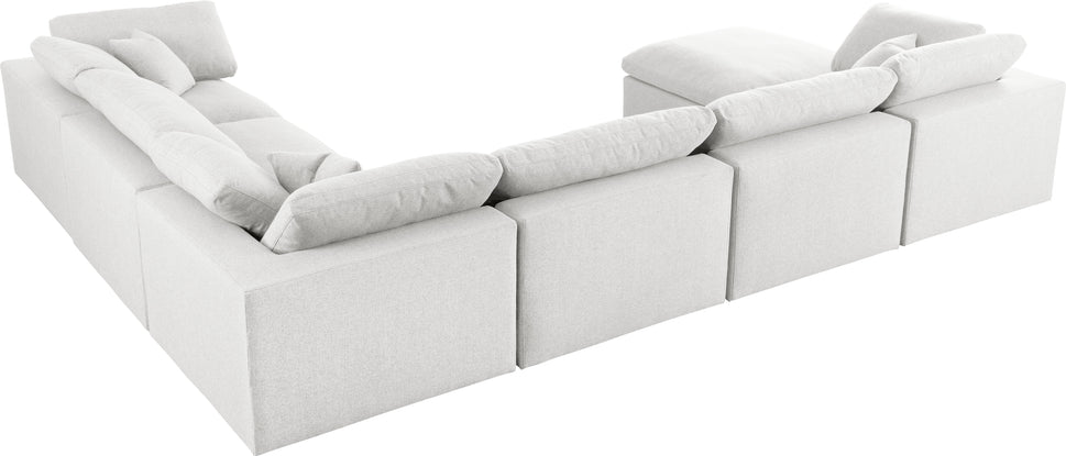 Meridian Serene Linen Cloud 7 Piece Sectional