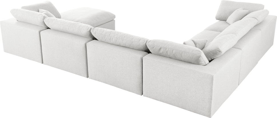 Meridian Serene Linen Cloud 7 Piece Sectional
