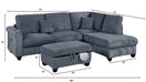 Switch Corduroy 3-Piece Sectional Sofa w ottoman 3 image