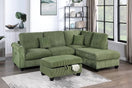 Switch Corduroy 3-Piece Sectional Sofa w ottoman 2 image