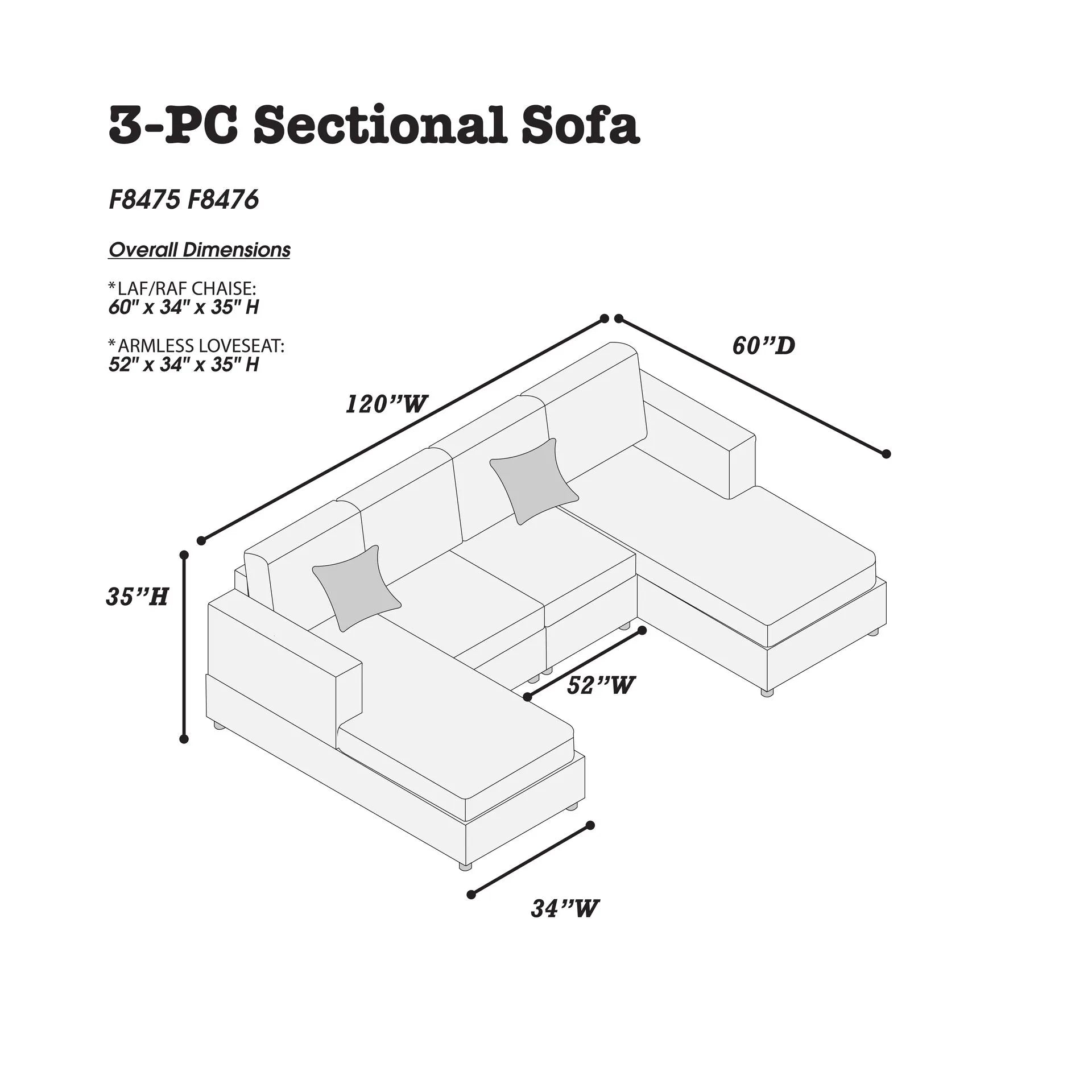 Double Chaise Sectional Sofa